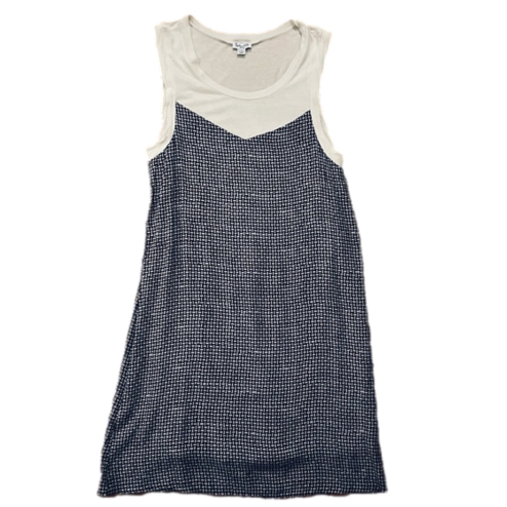Splendid Cream and Navy Sleeveless Midi Dress